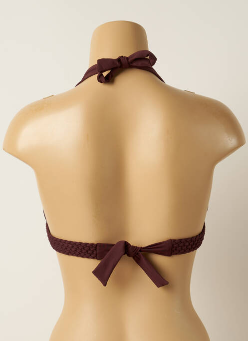 Haut de maillot de bain stretch haut soutien-gorge push-up marron IODUS femme