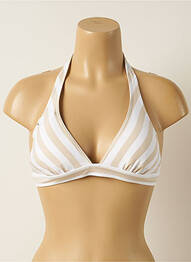 Haut de maillot de bain fermeture liens à nouer haut triangles beige IODUS femme