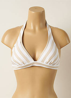 Haut de maillot de bain fermeture liens à nouer haut triangles beige IODUS femme