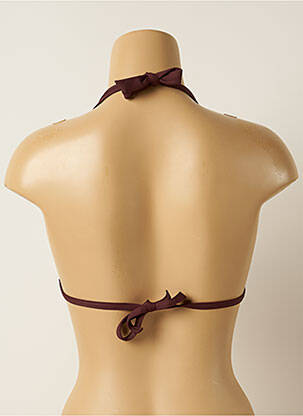 Haut de maillot de bain fermeture liens à nouer haut soutien-gorge push-up marron IODUS femme