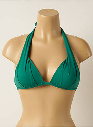Haut de maillot de bain fermeture liens à nouer haut soutien-gorge push-up vert IODUS femme