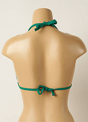 Haut de maillot de bain fermeture liens à nouer haut soutien-gorge push-up vert IODUS femme