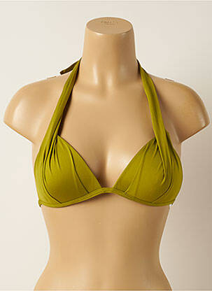Haut de maillot de bain fermeture liens à nouer haut soutien-gorge push-up vert IODUS femme