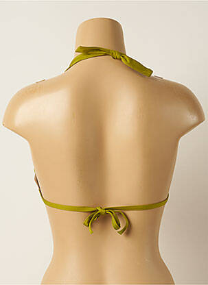 Haut de maillot de bain fermeture liens à nouer haut soutien-gorge push-up vert IODUS femme