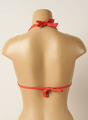 Haut de maillot de bain fermeture liens à nouer haut soutien-gorge push-up orange IODUS femme