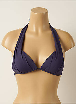 Haut de maillot de bain fermeture liens à nouer haut soutien-gorge push-up violet IODUS femme