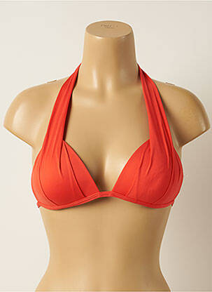 Haut de maillot de bain fermeture liens à nouer haut soutien-gorge push-up orange IODUS femme