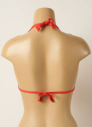 Haut de maillot de bain fermeture liens à nouer haut soutien-gorge push-up orange IODUS femme
