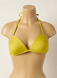 Haut de maillot de bain fermeture liens à nouer haut soutien-gorge push-up vert IODUS femme