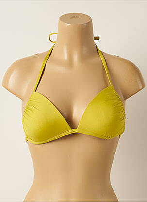 Haut de maillot de bain fermeture liens à nouer haut soutien-gorge push-up vert IODUS femme
