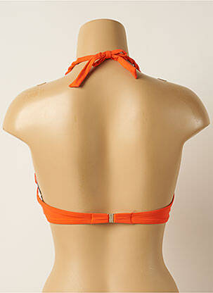 Haut de maillot de bain bretelles élastiquées ajustables haut soutien-gorge push-up orange IODUS femme