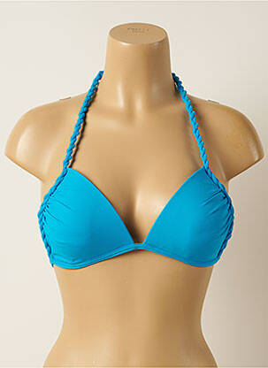 Haut de maillot de bain fermeture liens à nouer haut soutien-gorge push-up bleu IODUS femme