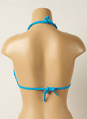 Haut de maillot de bain fermeture liens à nouer haut soutien-gorge push-up bleu IODUS femme