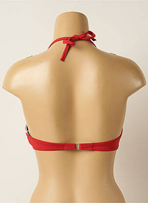 Haut de maillot de bain bretelles élastiquées ajustables haut soutien-gorge push-up rouge IODUS femme