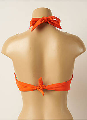 Haut de maillot de bain fermeture liens à nouer haut soutien-gorge push-up orange IODUS femme