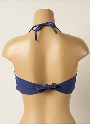 Haut de maillot de bain fermeture liens à nouer haut bandeau bleu IODUS femme