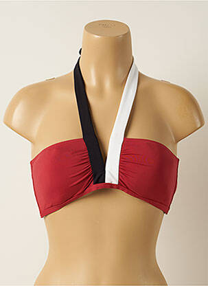 Haut de maillot de bain fermeture liens à nouer haut soutien-gorge balconnet rouge IODUS femme