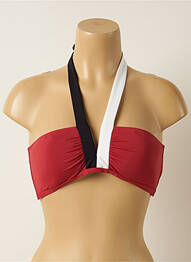 Haut de maillot de bain fermeture liens à nouer haut soutien-gorge balconnet rouge IODUS femme