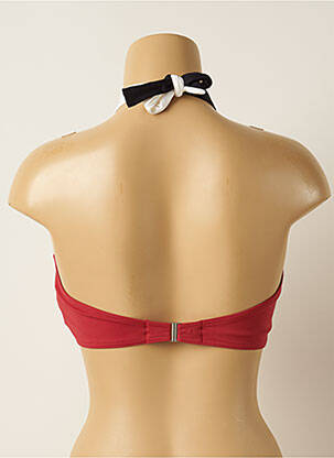 Haut de maillot de bain fermeture liens à nouer haut soutien-gorge balconnet rouge IODUS femme