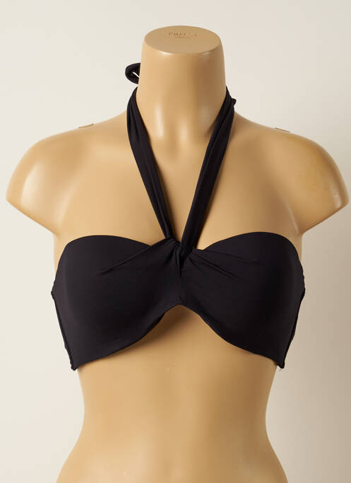 Haut de maillot de bain fermeture liens à nouer haut soutien-gorge moulé noir IODUS femme