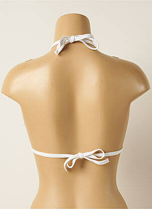 Haut de maillot de bain fermeture liens à nouer haut soutien-gorge push-up blanc IODUS femme
