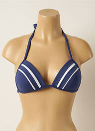 Haut de maillot de bain fermeture liens à nouer haut soutien-gorge push-up bleu IODUS femme