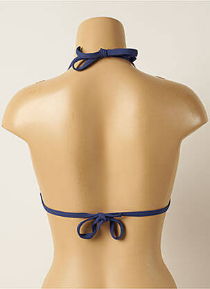 Haut de maillot de bain fermeture liens à nouer haut soutien-gorge push-up bleu IODUS femme
