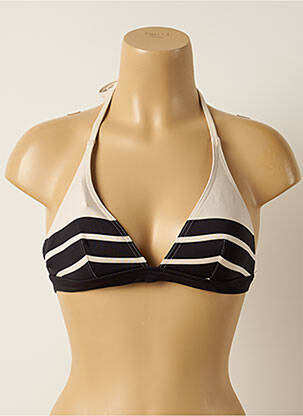 Haut de maillot de bain fermeture liens à nouer haut triangles beige IODUS femme