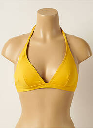 Haut de maillot de bain fermeture liens à nouer haut triangles jaune IODUS femme