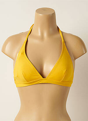 Haut de maillot de bain fermeture liens à nouer haut triangles jaune IODUS femme