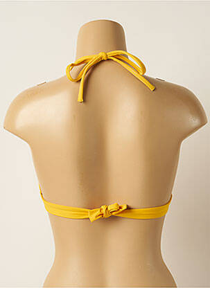Haut de maillot de bain fermeture liens à nouer haut triangles jaune IODUS femme