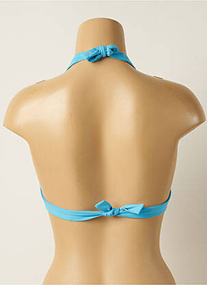 Haut de maillot de bain fermeture liens à nouer haut triangles bleu IODUS femme