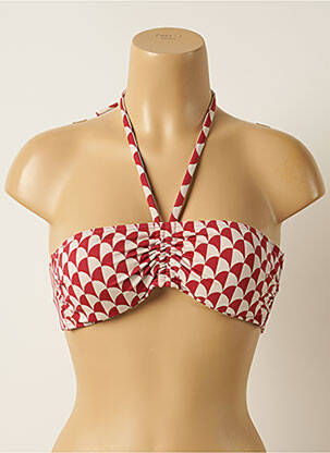 Haut de maillot de bain fermeture liens à nouer haut bandeau rouge IODUS femme