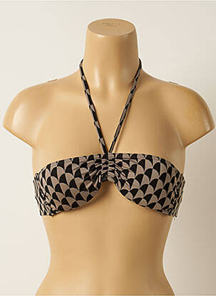 Haut de maillot de bain fermeture liens à nouer haut bandeau gris IODUS femme