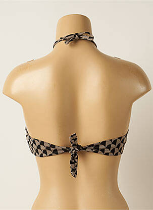 Haut de maillot de bain fermeture liens à nouer haut bandeau gris IODUS femme