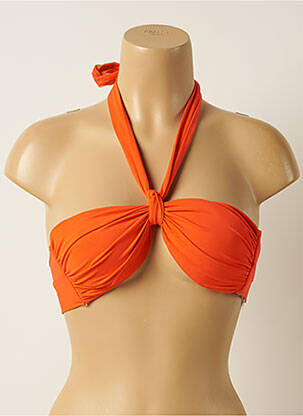 Haut de maillot de bain fermeture liens à nouer haut bandeau orange IODUS femme