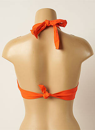 Haut de maillot de bain fermeture liens à nouer haut bandeau orange IODUS femme
