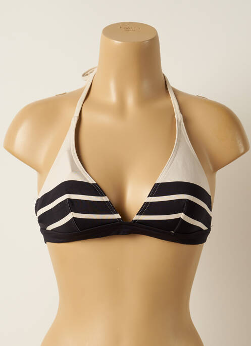Haut de maillot de bain fermeture liens à nouer haut triangles beige IODUS femme