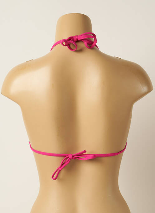 Haut de maillot de bain fermeture liens à nouer haut triangles rose IODUS femme