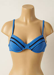 Haut de maillot de bain bretelles élastiquées ajustables haut soutien-gorge balconnet bleu IODUS femme