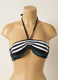 Haut de maillot de bain fermeture liens à nouer haut bandeau noir IODUS femme