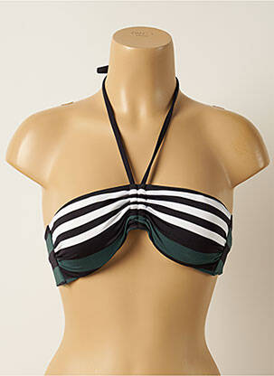 Haut de maillot de bain fermeture liens à nouer haut bandeau noir IODUS femme