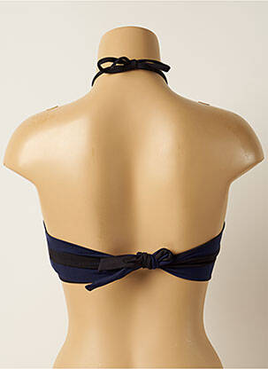 Haut de maillot de bain fermeture liens à nouer haut bandeau bleu IODUS femme