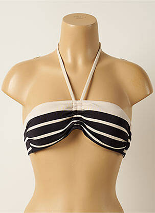 Haut de maillot de bain fermeture liens à nouer haut bandeau beige IODUS femme