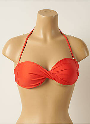 Haut de maillot de bain fermeture liens à nouer haut bandeau orange IODUS femme