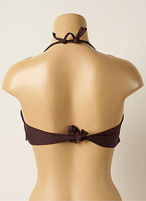 Haut de maillot de bain fermeture liens à nouer haut bandeau marron IODUS femme