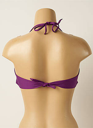 Haut de maillot de bain fermeture liens à nouer haut bandeau violet IODUS femme
