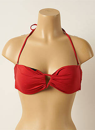 Haut de maillot de bain fermeture liens à nouer haut bandeau rouge IODUS femme