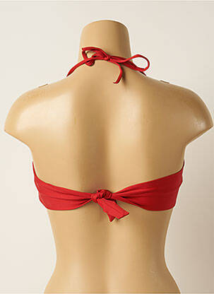 Haut de maillot de bain fermeture liens à nouer haut bandeau rouge IODUS femme