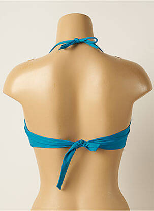 Haut de maillot de bain fermeture liens à nouer haut bandeau bleu IODUS femme